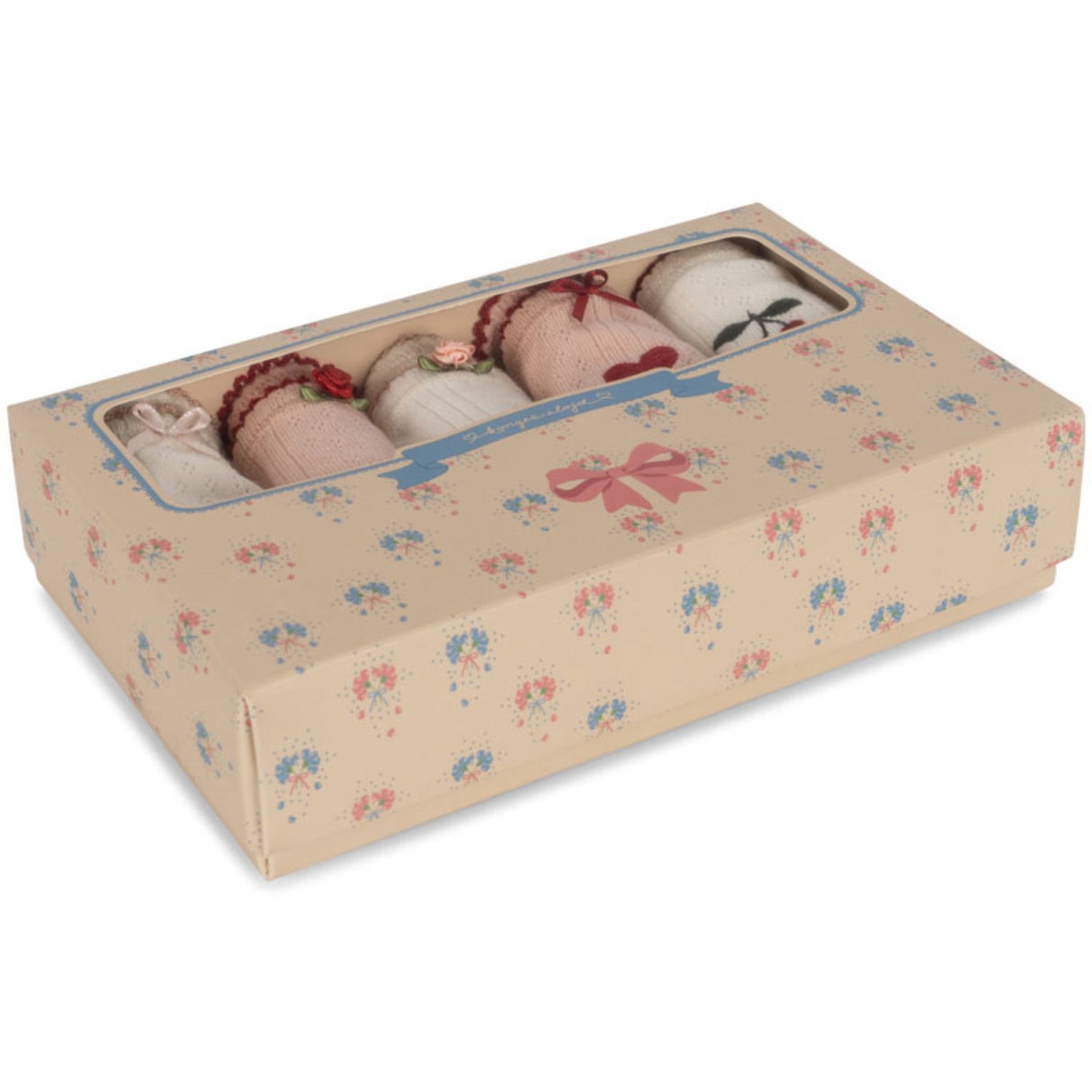 Konges Sløjd Rose/White Mix Minna 5 Pak Girl Underbukser GOTS