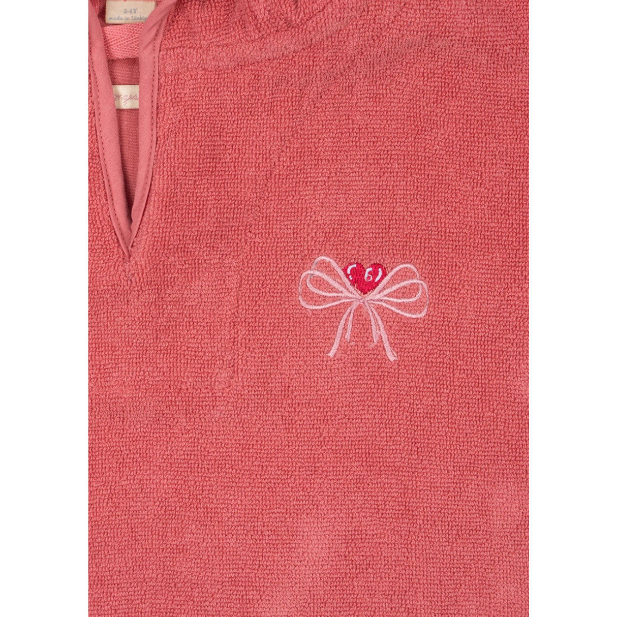 Konges Sløjd Flamingo Plume Terry Poncho Embroidery GOTS
