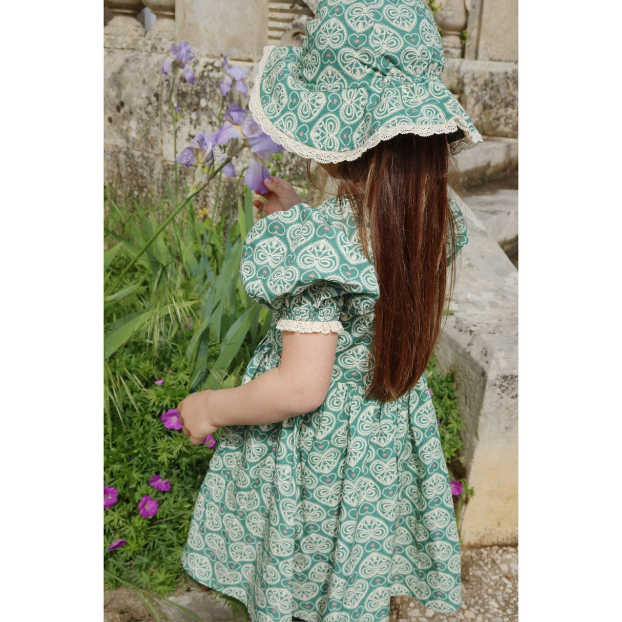 Konges Sløjd Lacy Green Coeur Lace Kjole GOTS