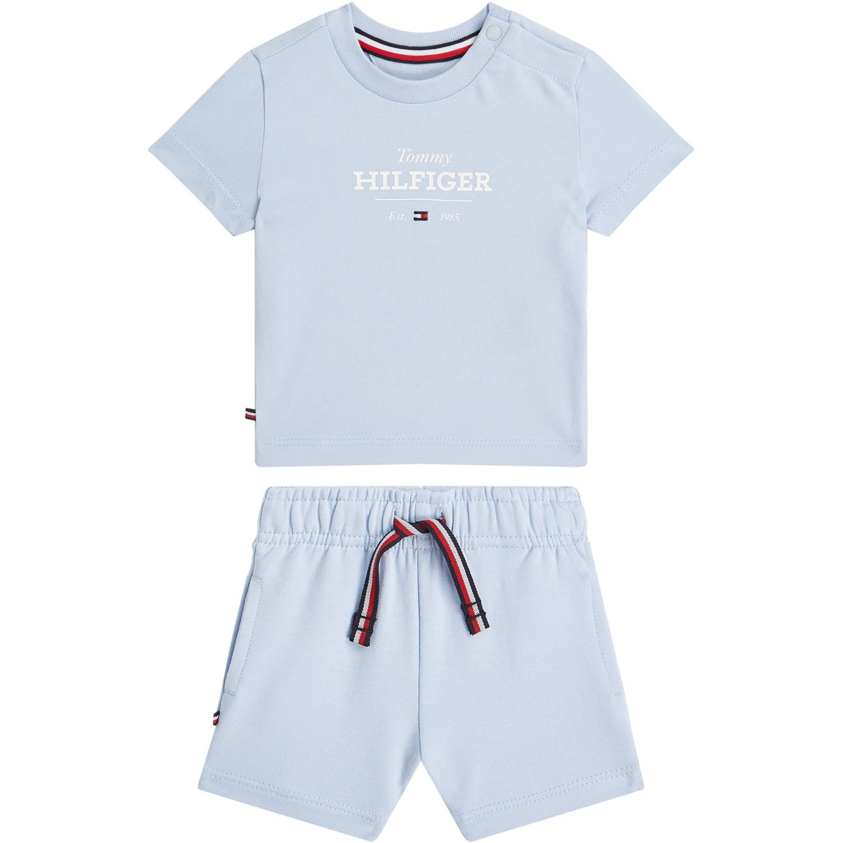 Tommy Hilfiger Breezy Blue Monotype Tee Og Kort Sæt