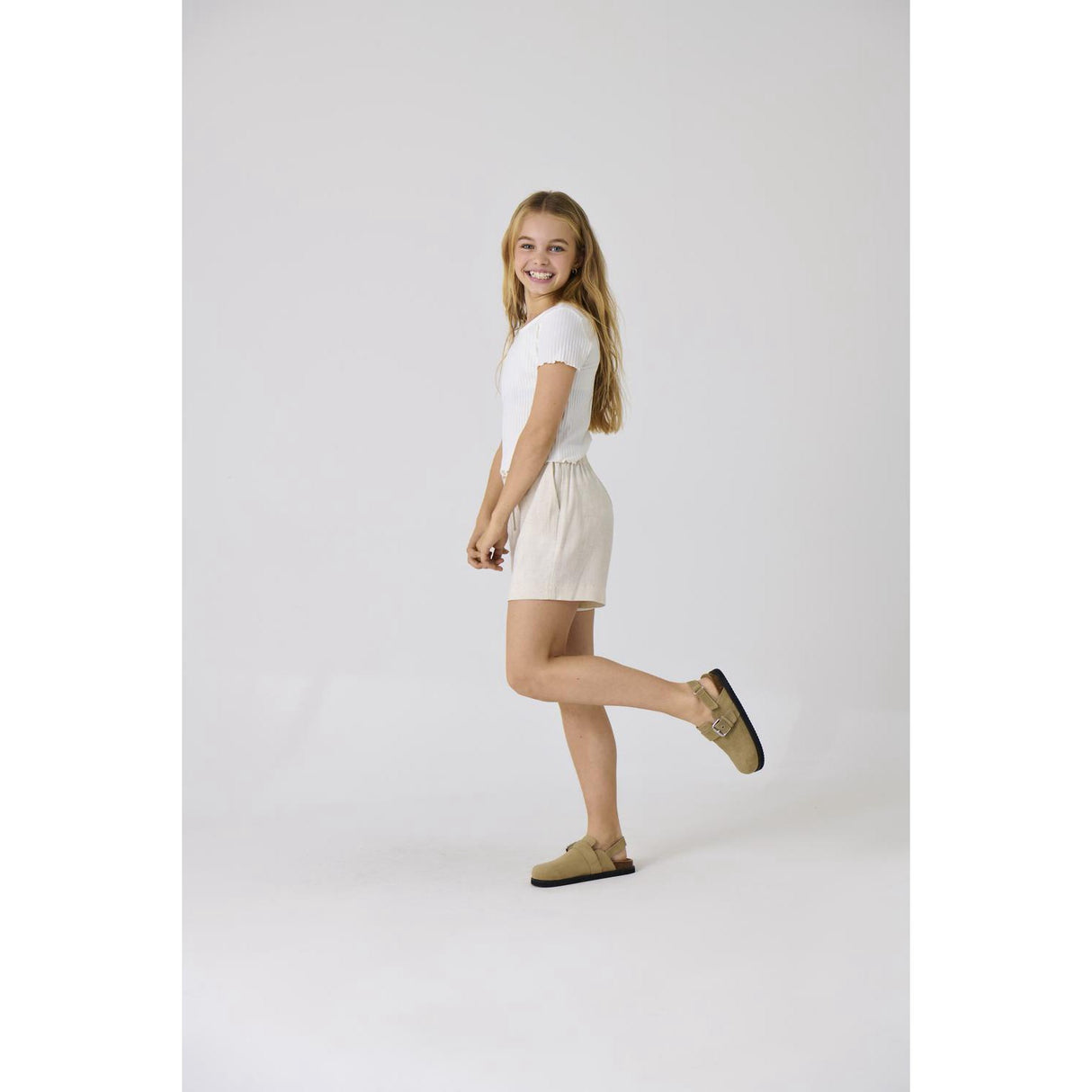 kids ONLY Moonbeam Siesta Pullup Hør Blend Shorts Bukser Noos