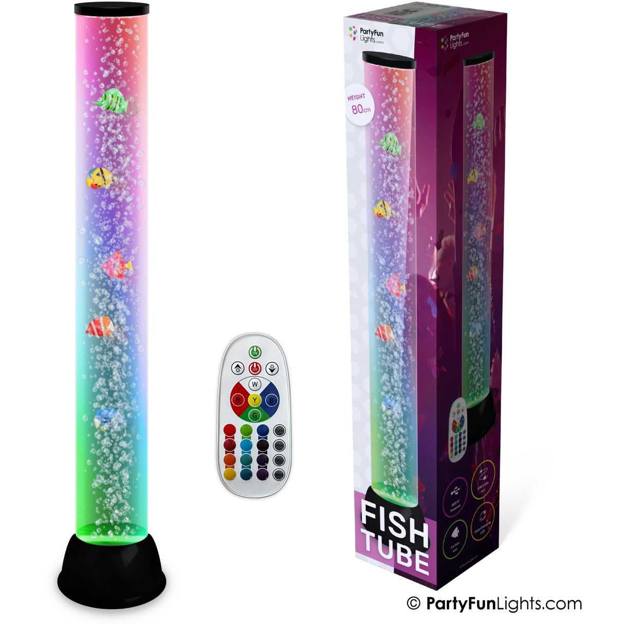 Party Funlight XXL Fiskelampe Med Bobler H: 80cm