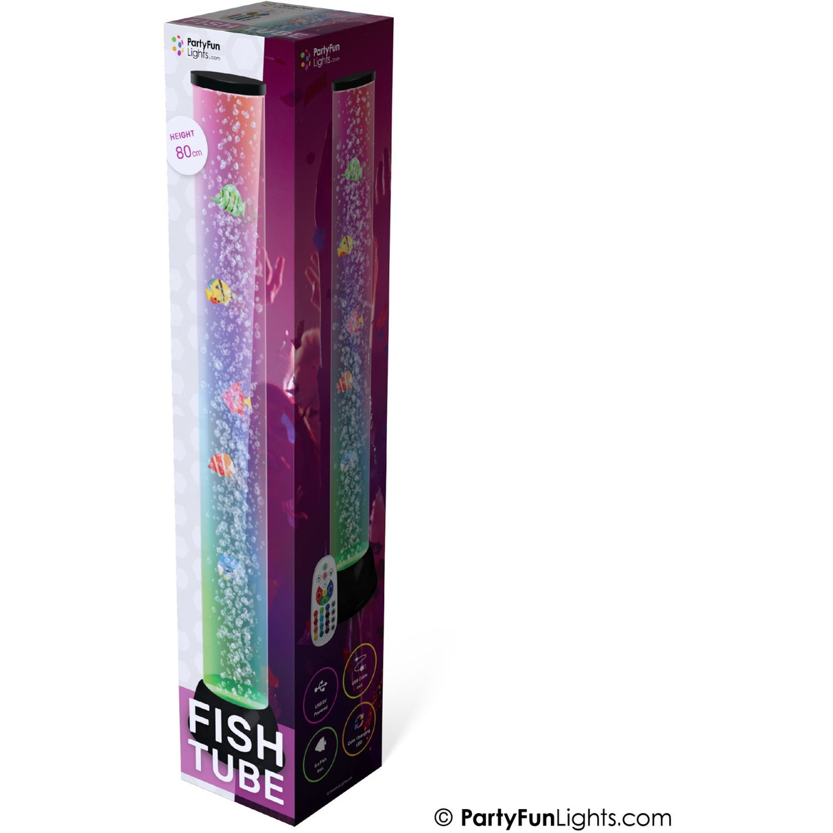 Party Funlight XXL Fiskelampe Med Bobler H: 80cm