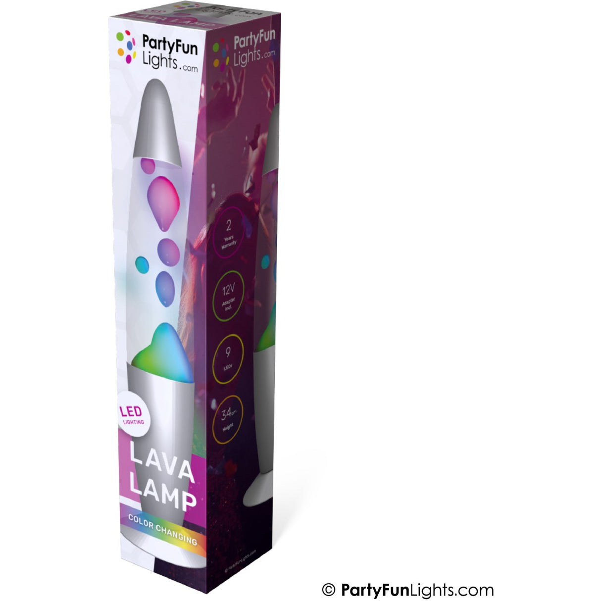 Party Funlight Lava Lampe - Multifarvet H: 34cm