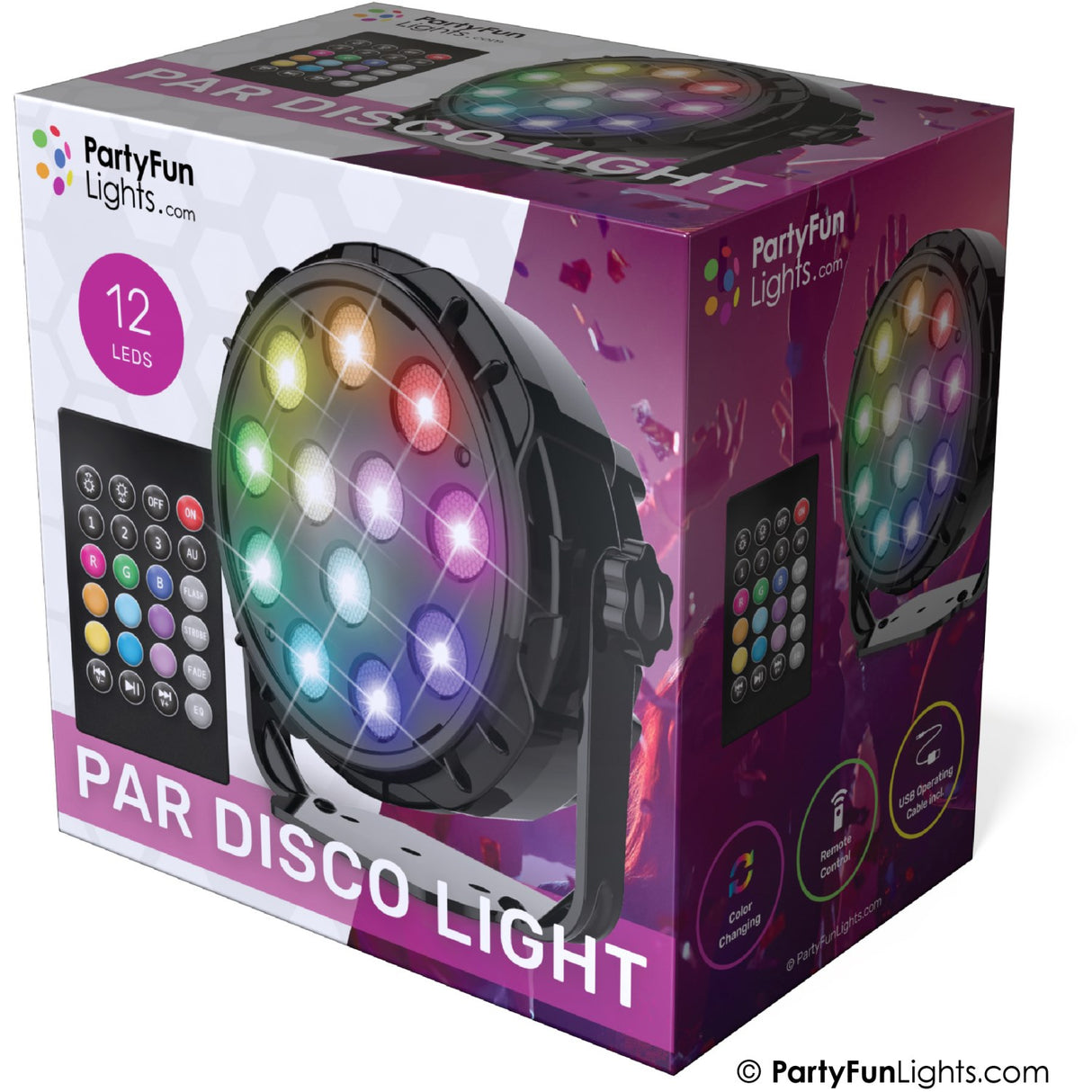 Party Funlight Projektør Disko Lampe Med Fjernbetjening Ø: 12,6cm