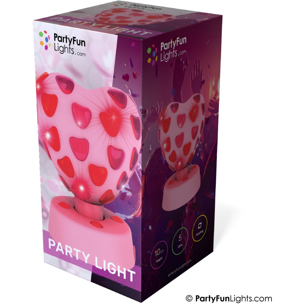 Party Funlight Hjerte Disko Lampe Ø:15,5cm