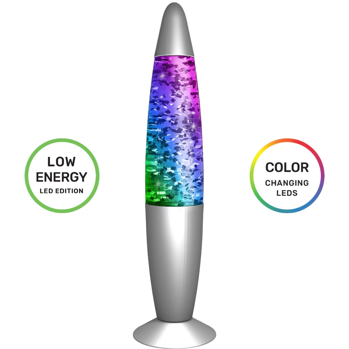 Party Funlight Glitter Lampe - Multifarvet H: 34cm