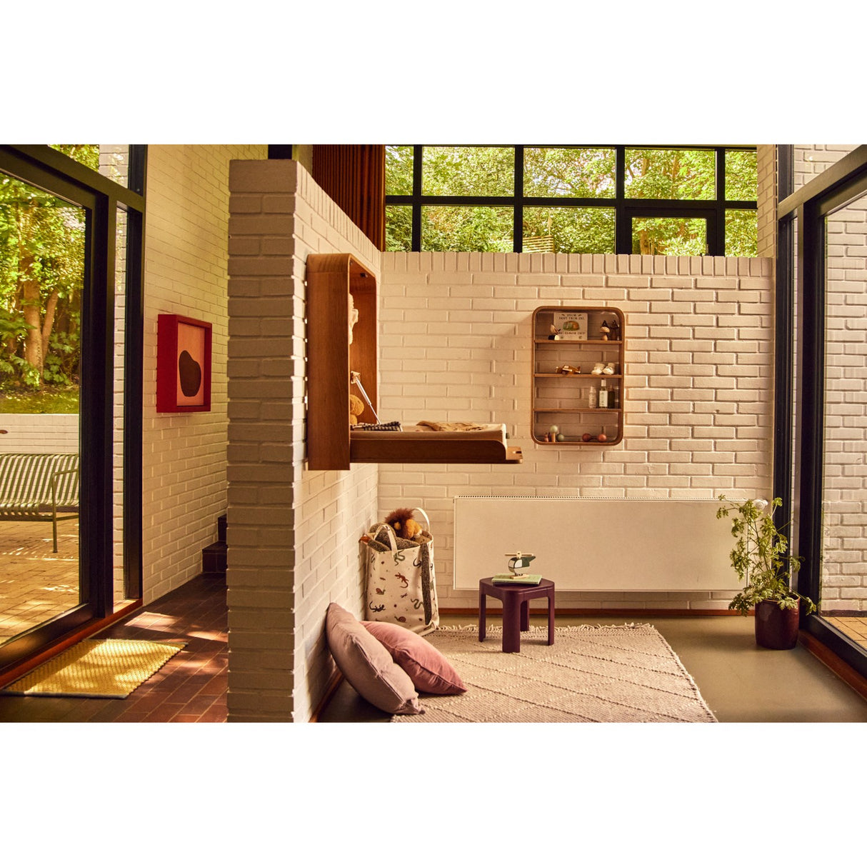 FLEXA Oak Væghængt Puslebord