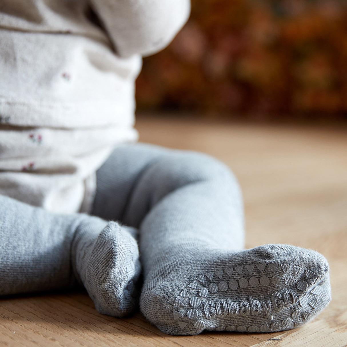 Gobabygo Grey Melange Crawling Strømpebukser Organic Bomuld