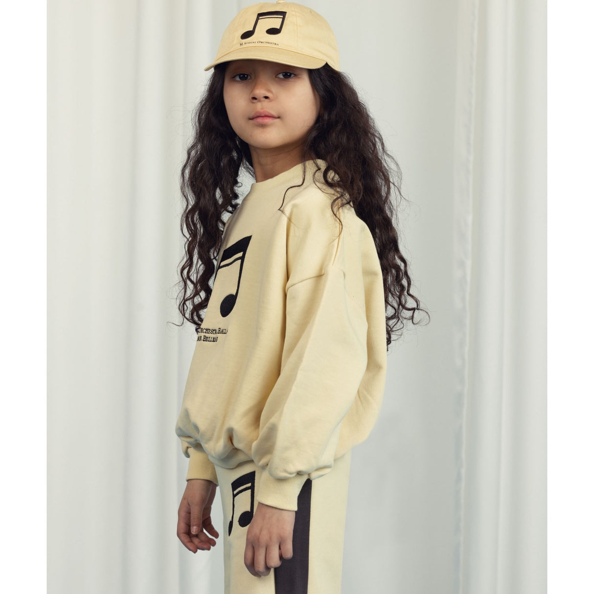 Mini Rodini Yellow Note Embroidery Sweatshirt