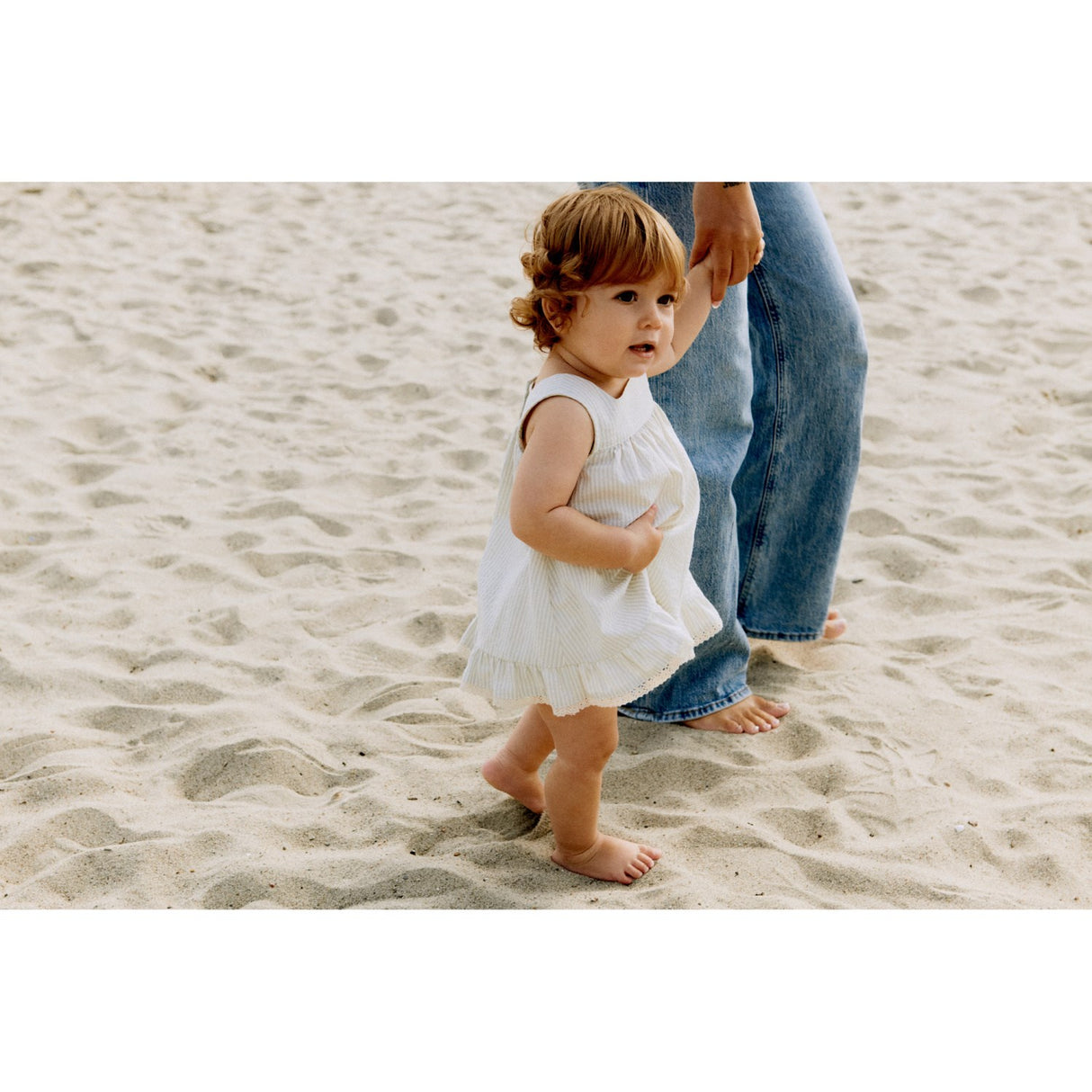 Wheat Summer Blue Stripe Kjole Ruffle Ayla