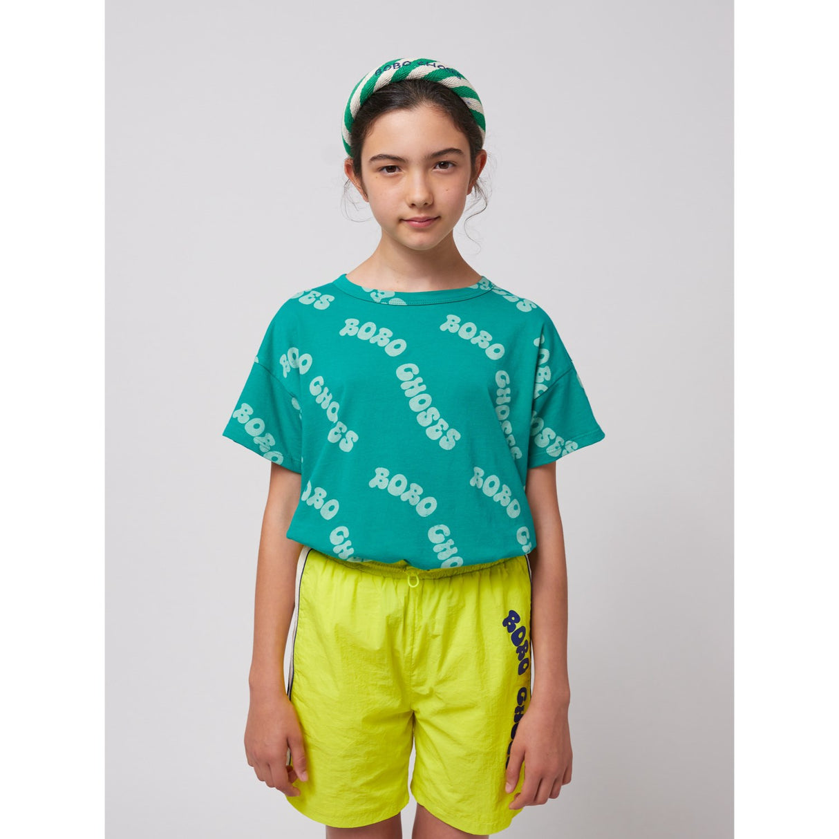 Bobo Choses Light Yellow Wavy Tracksuit Bermuda Shorts