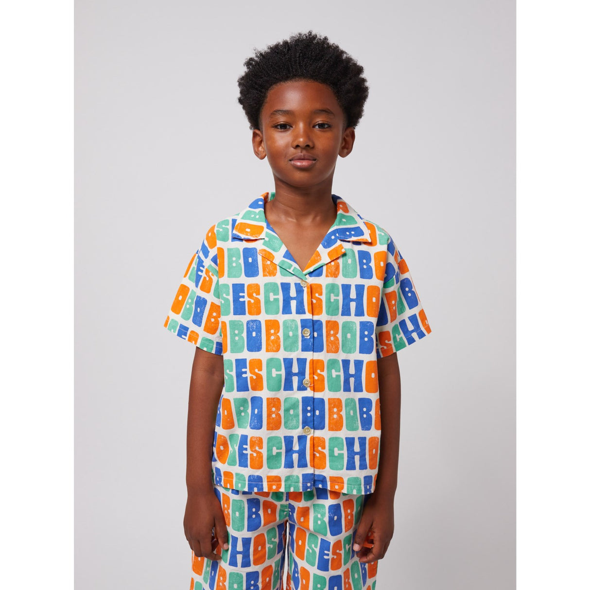 Bobo Choses Offwhite Multicolor All Over Woven Skjorte