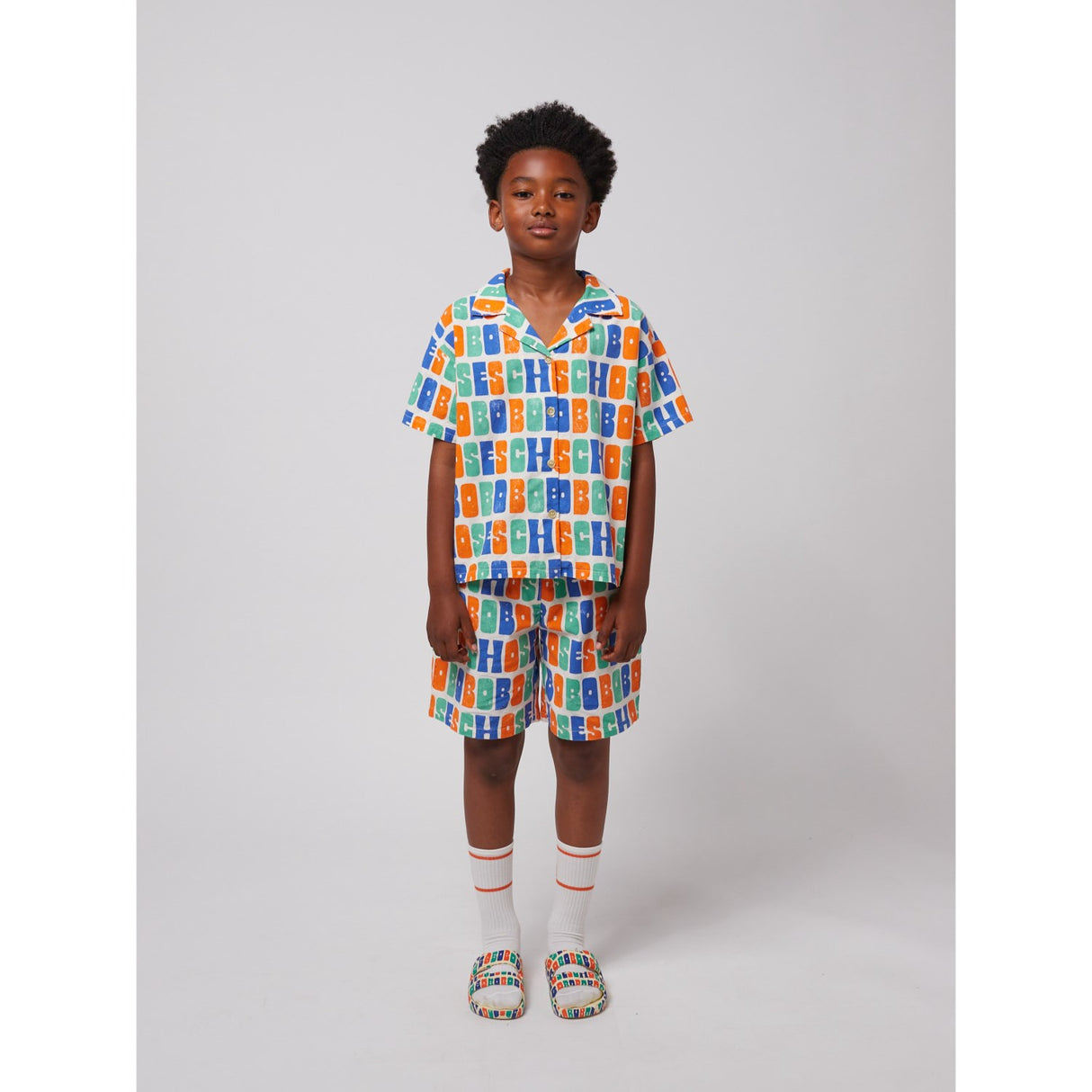 Bobo Choses Offwhite Multicolor All Over Woven Skjorte