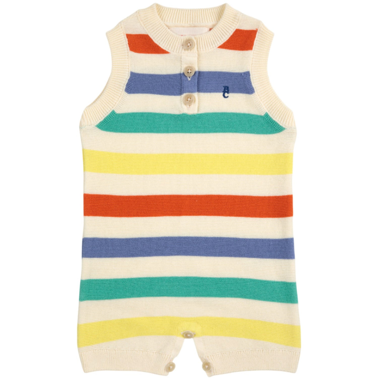 Bobo Choses Multicolor Striped Strikket Playsuit