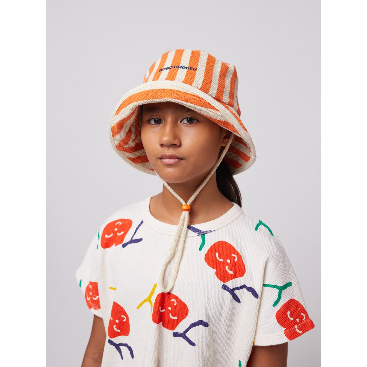 Bobo Choses Orange Striped Bøllehat