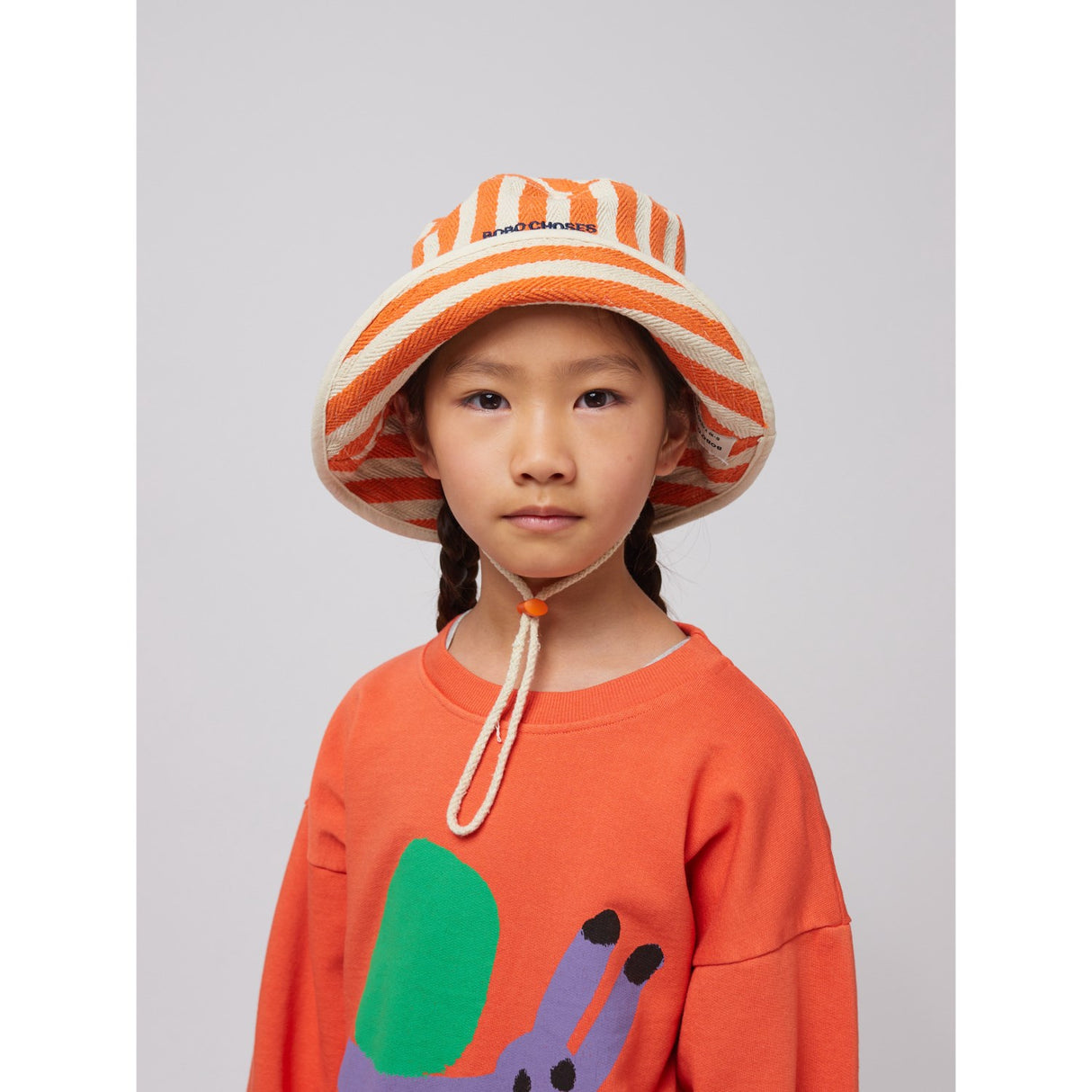 Bobo Choses Orange Striped Bøllehat