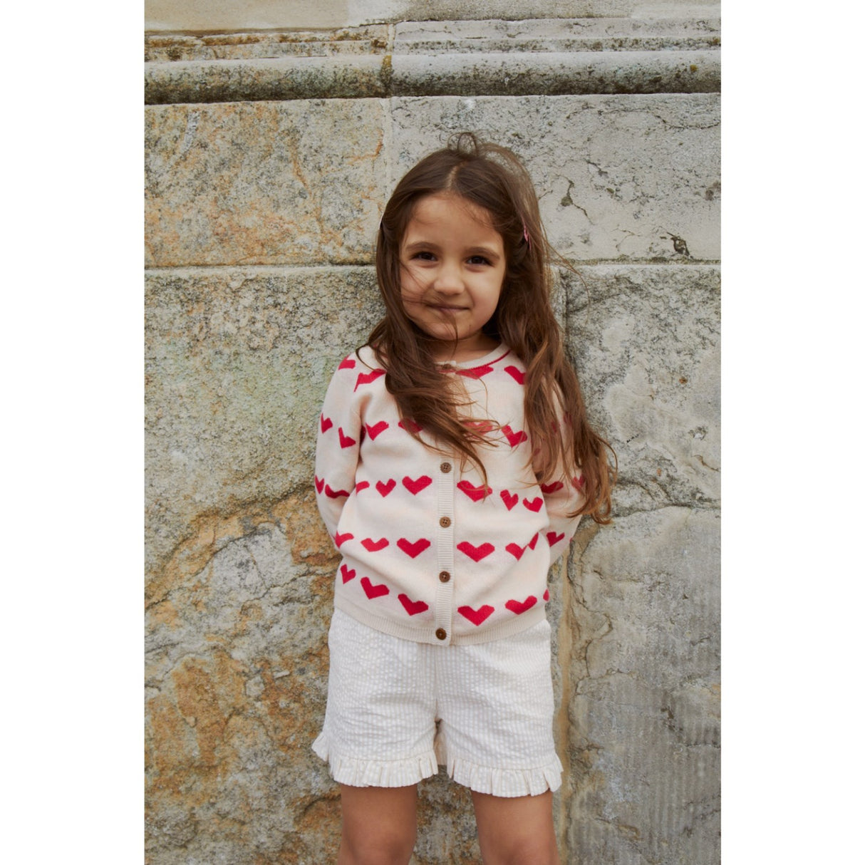 COPENHAGEN COLORS Berry Comb. Strikket Heart Cardigan