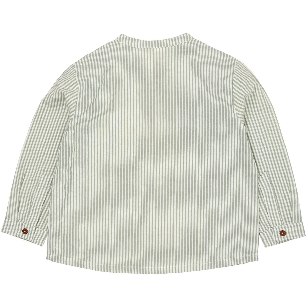 COPENHAGEN COLORS Green W Cream Stripe Seersucker Skjorte W. Placket