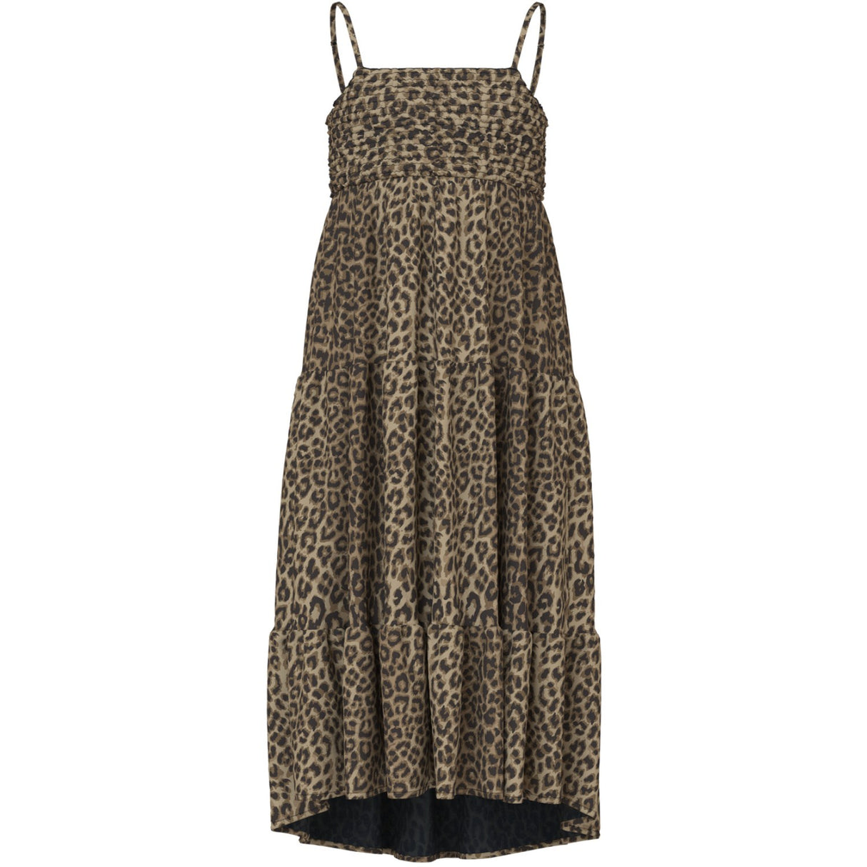 Name It Black Leopard AOP Vinaya Strop Maxi Kjole