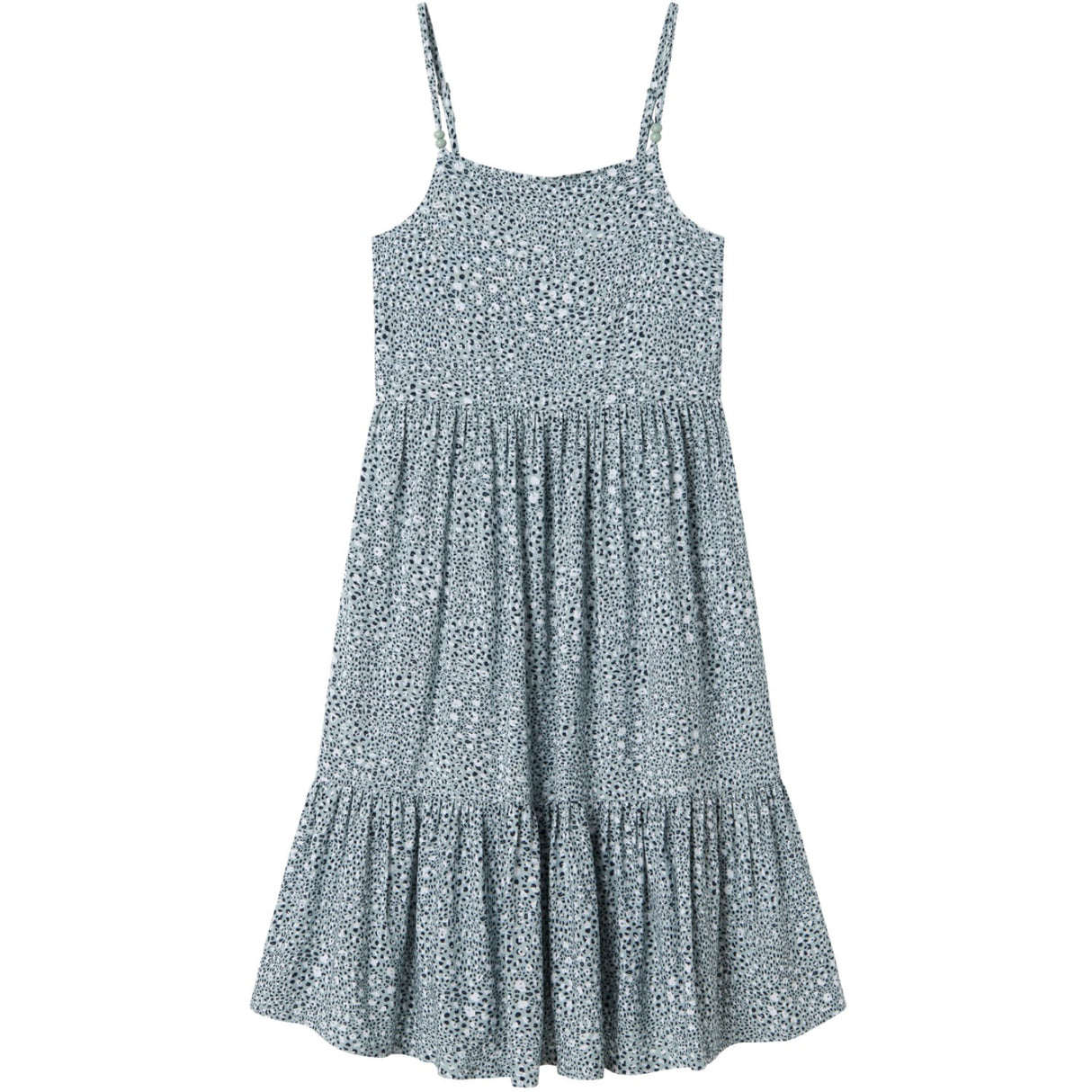 Name It Aqua Gray Leo Jilli Strop Midi Kjole