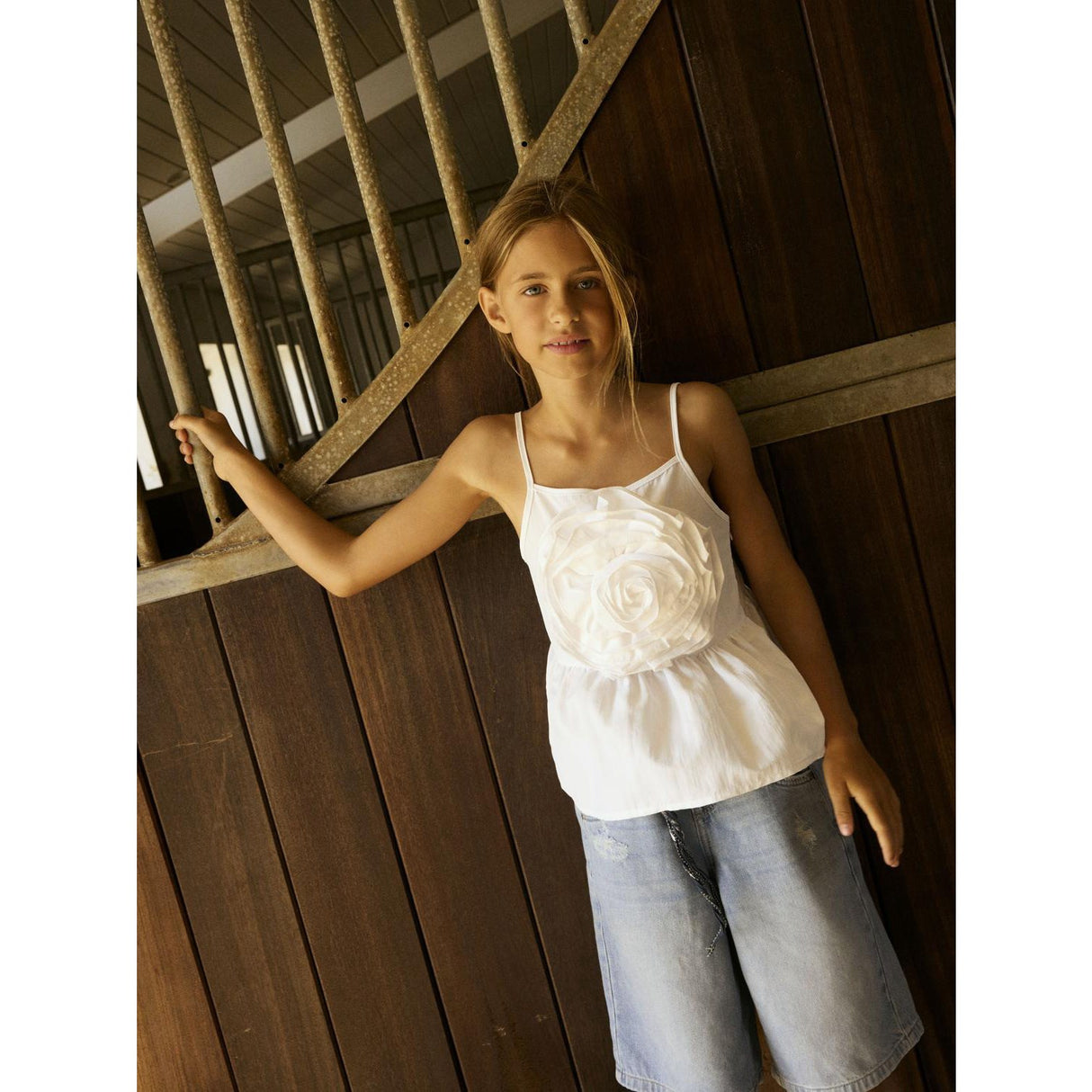 Name It Bright White Fylona Strop Top