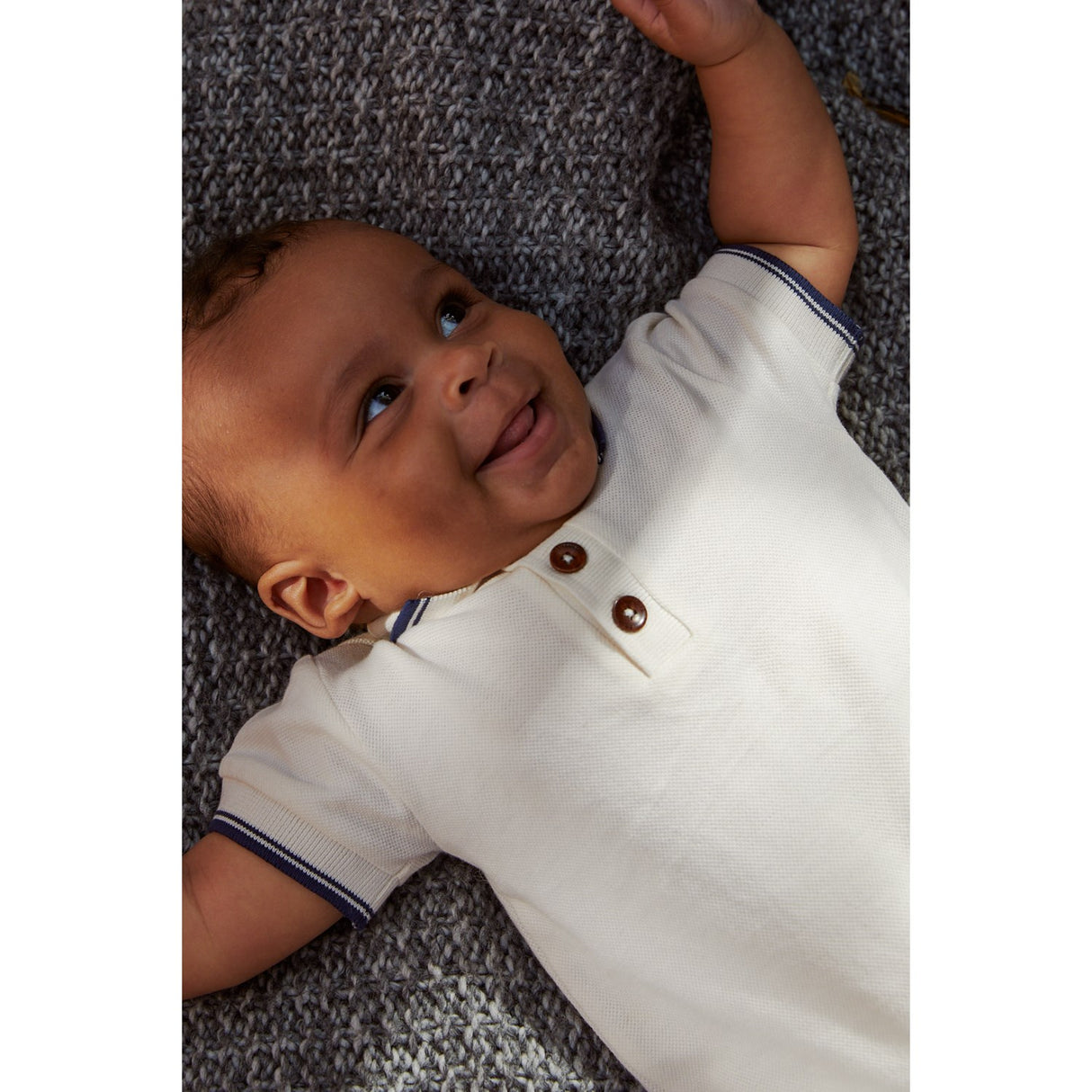 COPENHAGEN COLORS Cream Comb. Pique Polo Romper