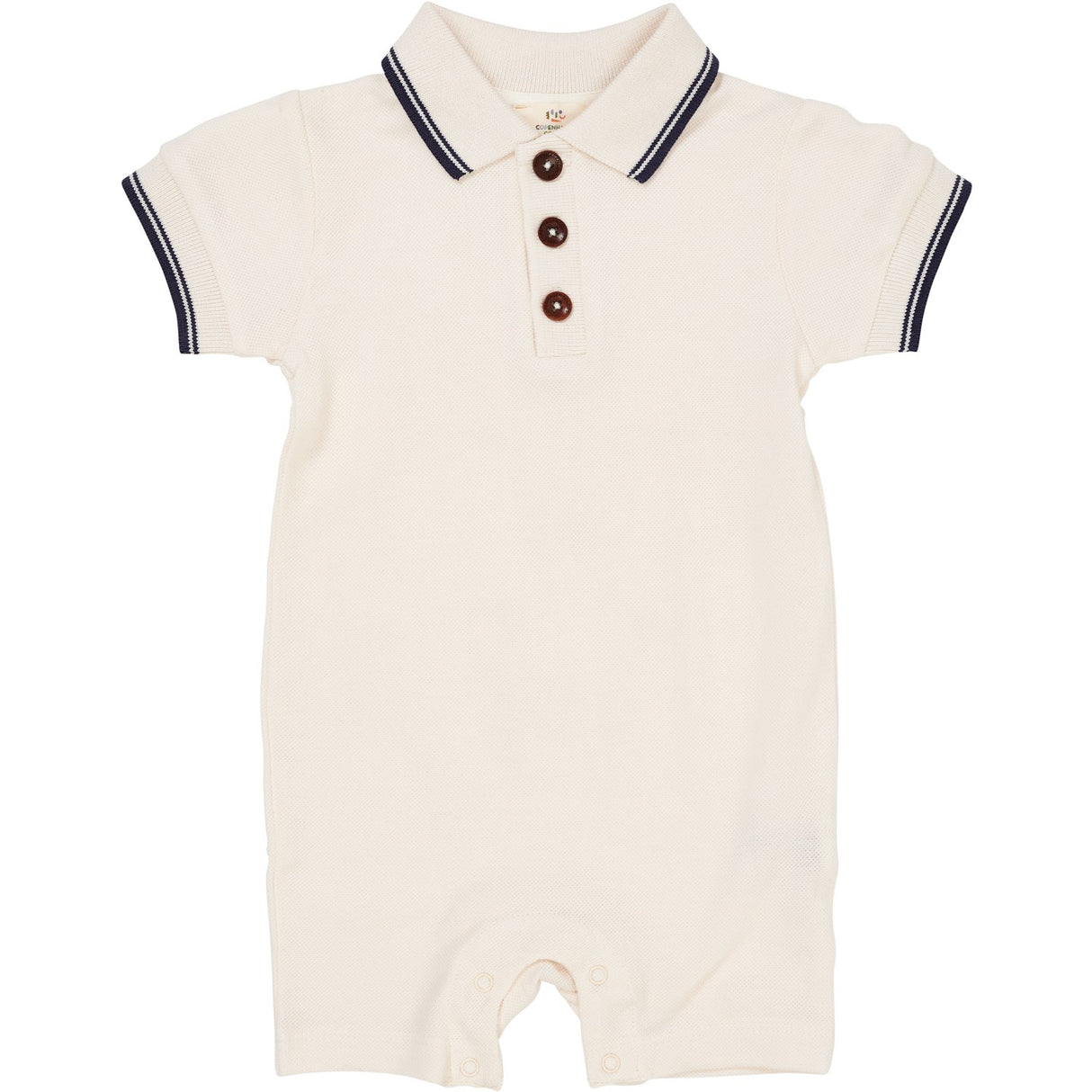 COPENHAGEN COLORS Cream Comb. Pique Polo Romper