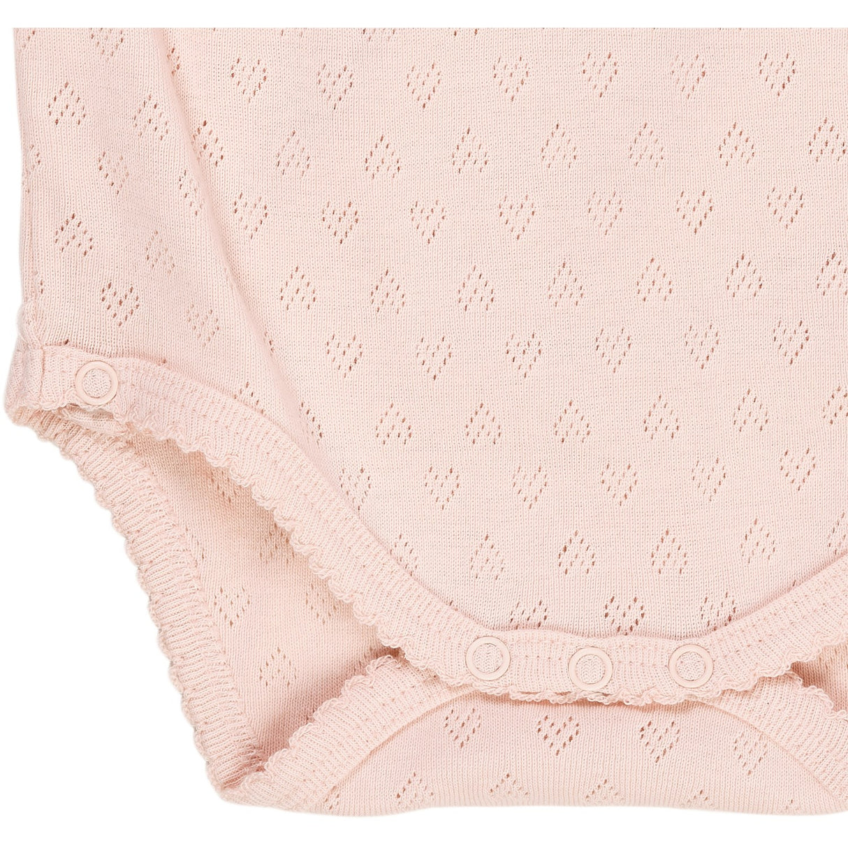 COPENHAGEN COLORS Dusty Rose Pointelle Heart Crossover Body Ls