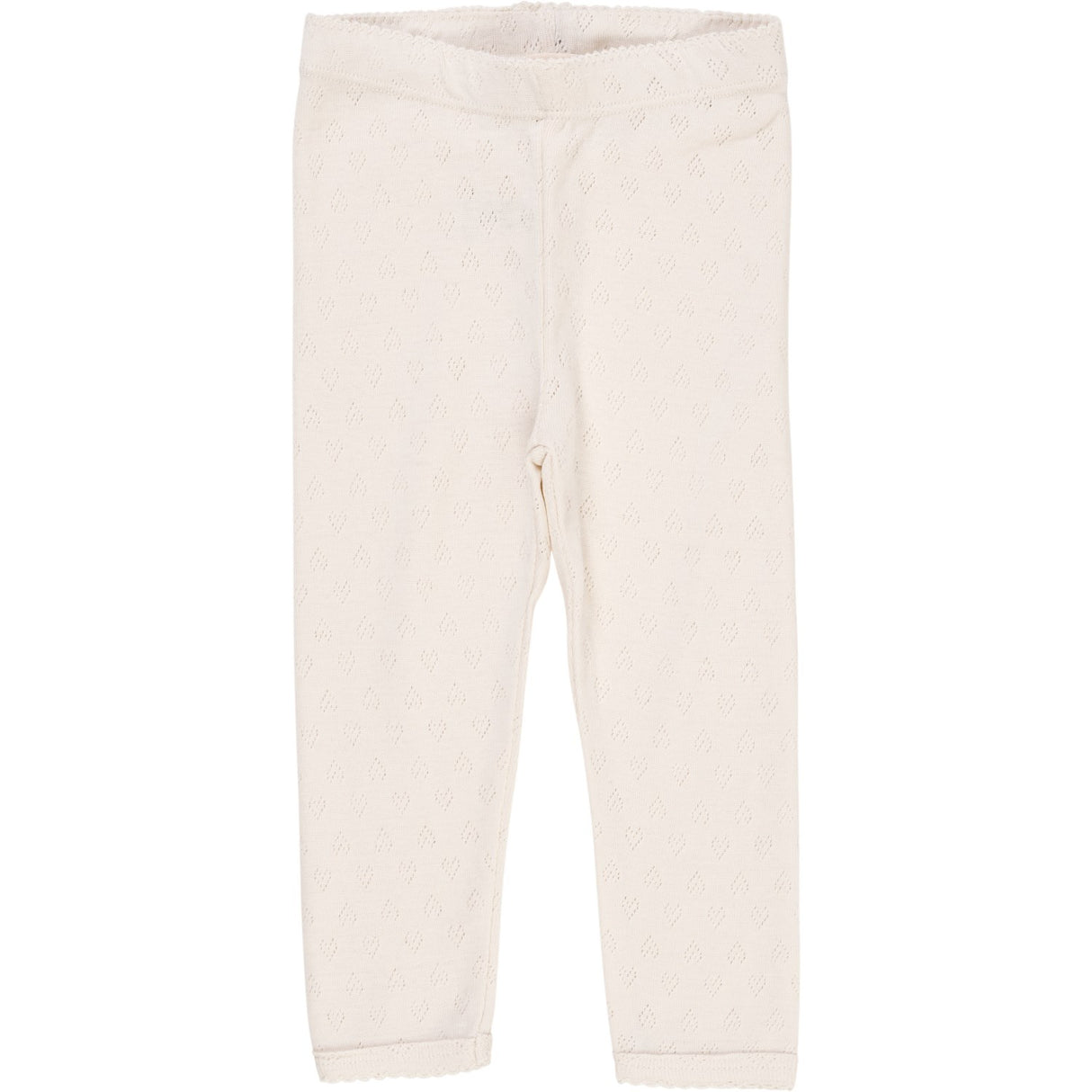 COPENHAGEN COLORS Cream Pointelle Heart Leggings