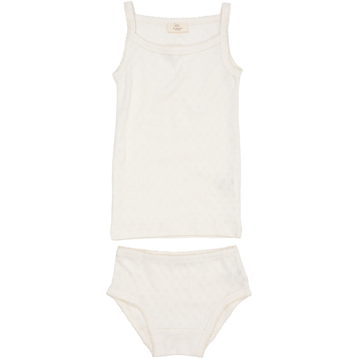 COPENHAGEN COLORS Cream Pointelle Heart Undertøj Sæt