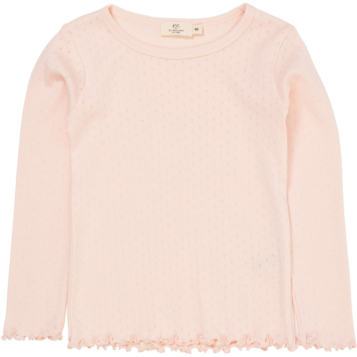COPENHAGEN COLORS Dusty Rose Summer Pointelle Ls Bluse