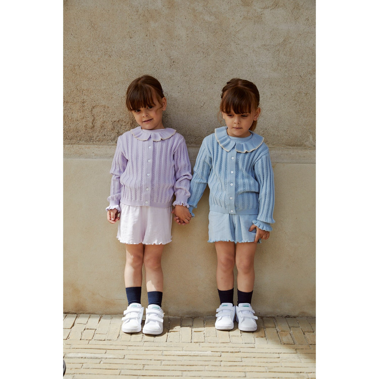 COPENHAGEN COLORS Dusty Blue Summer Pointelle Shorts