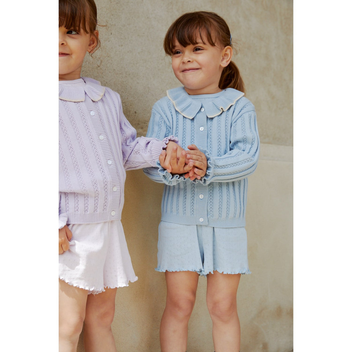 COPENHAGEN COLORS Dusty Blue Summer Pointelle Shorts