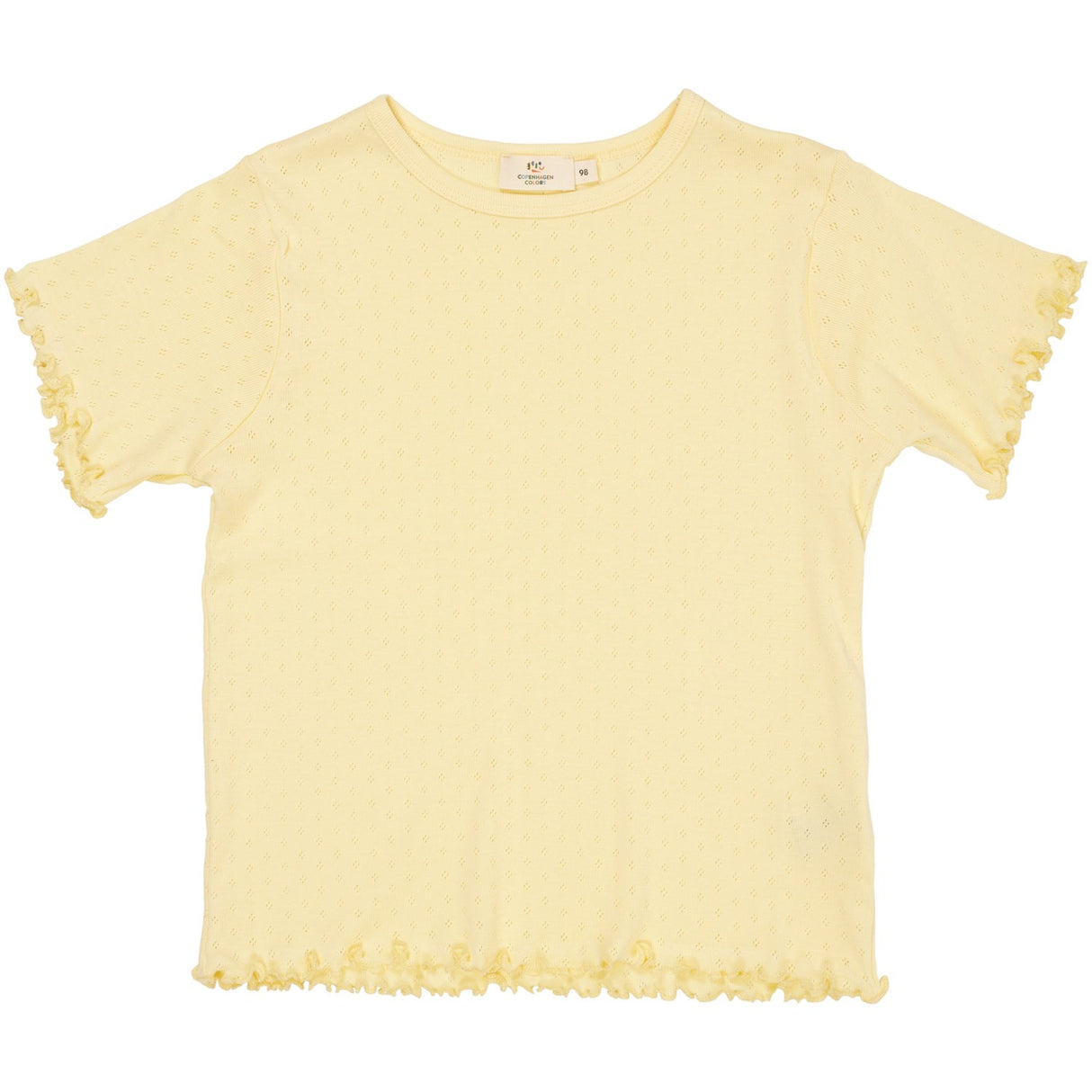 COPENHAGEN COLORS Lt Yellow Summer Pointelle T-Shirt