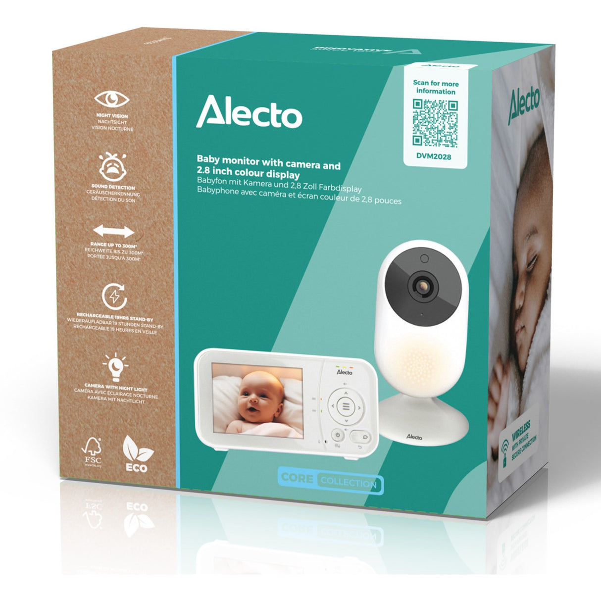 Alecto Video Baby Monitor Med 2.8 Inch Farve Display