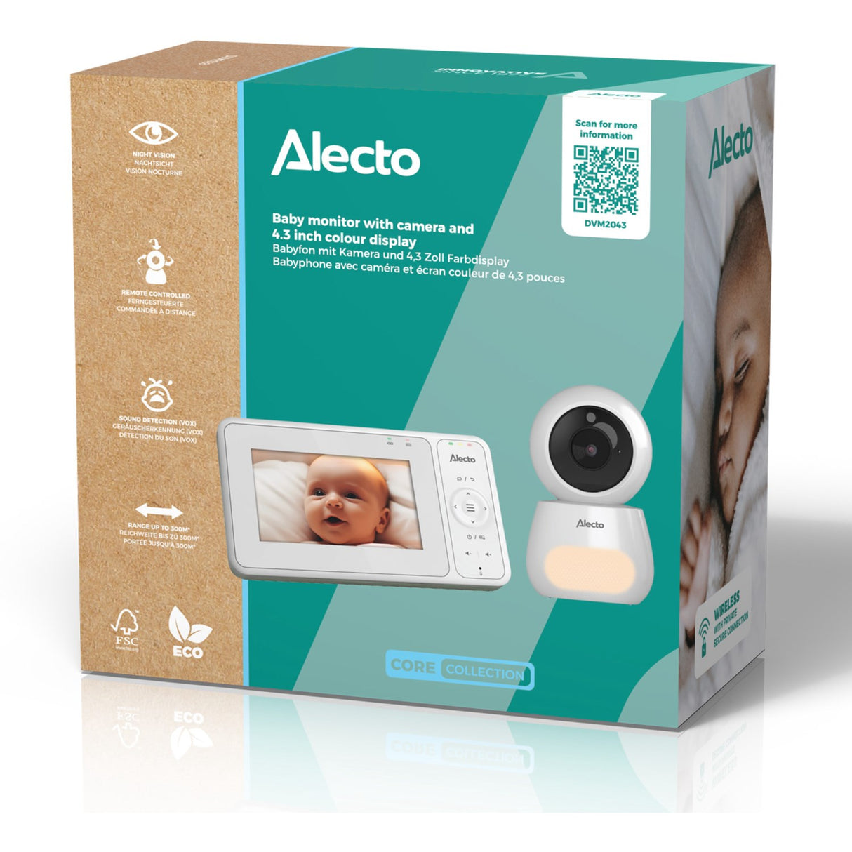 Alecto Video Baby Monitor Med 4.3 Inch Farve Display
