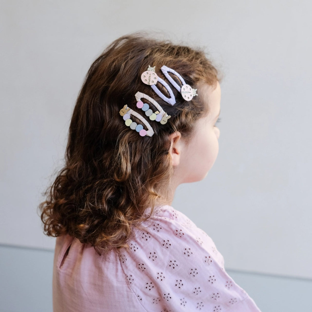 Mimi & Lula 4 Hårspænder - Ladybird & Caterpillar Spring Magic
