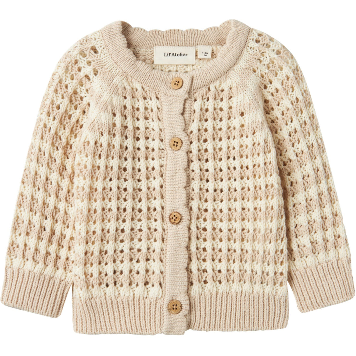 Lil'Atelier Turtledove Gray Morn Boa Strik Cardigan