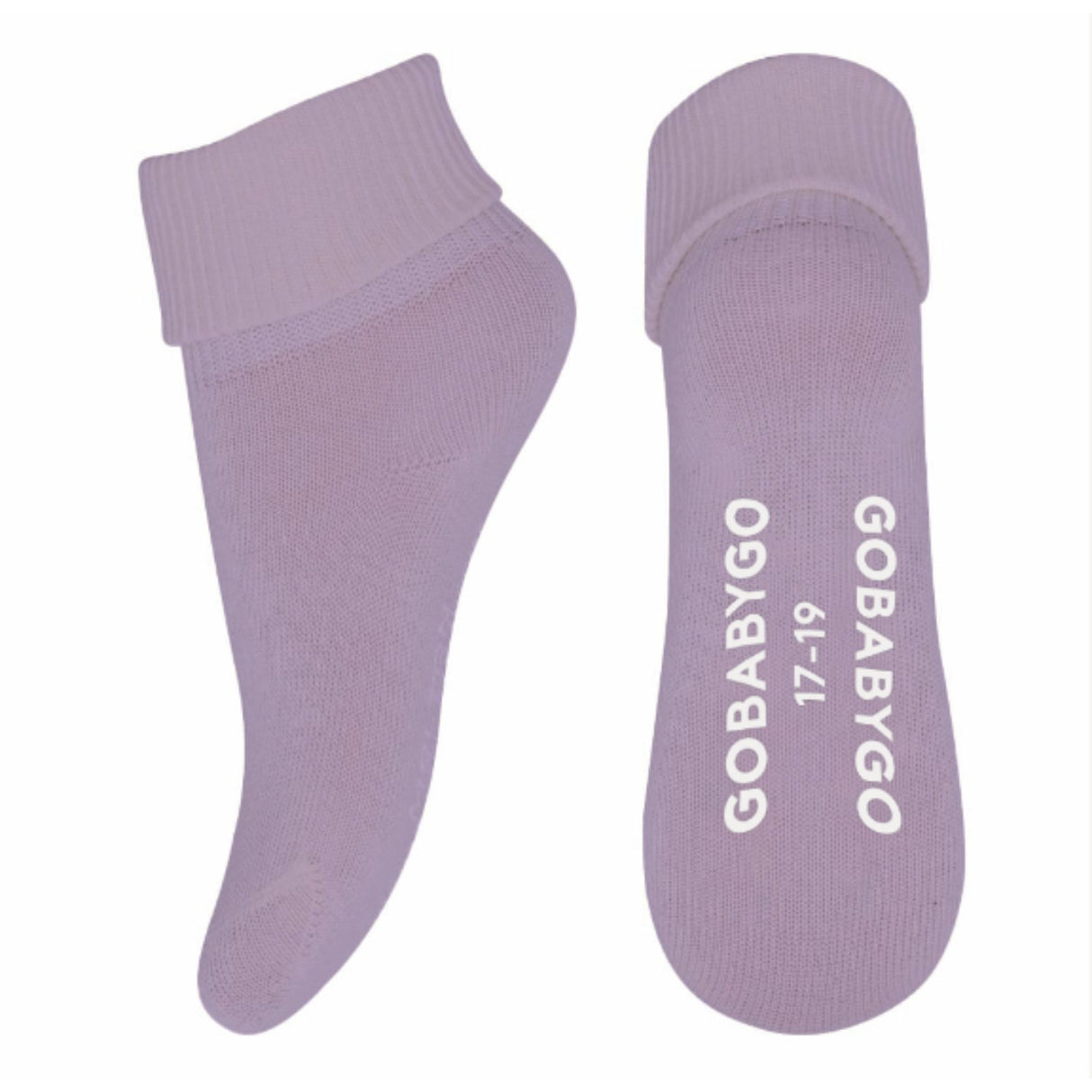Gobabygo Cloud Lilac Non Slip Strømper Organic Bomuld