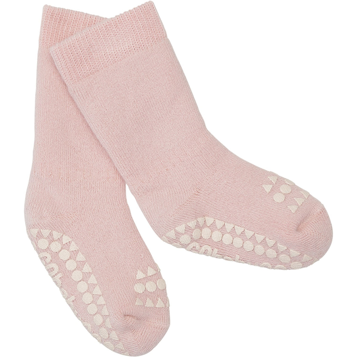 Gobabygo Soft Pink Non-Slip Strømper Organic Terry Bomuld