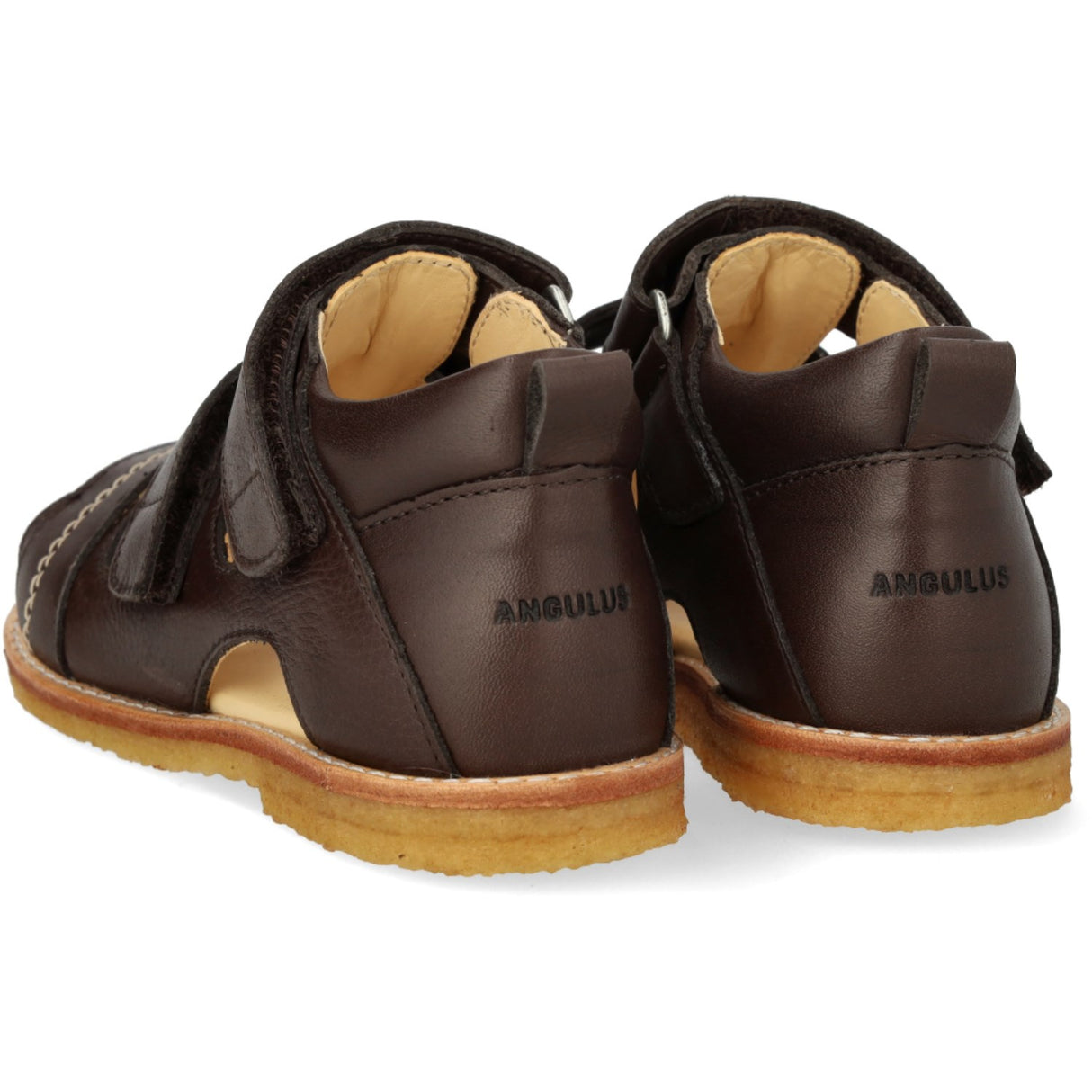 Angulus Dark Brown Begynder Sandal Med Velcrolukning
