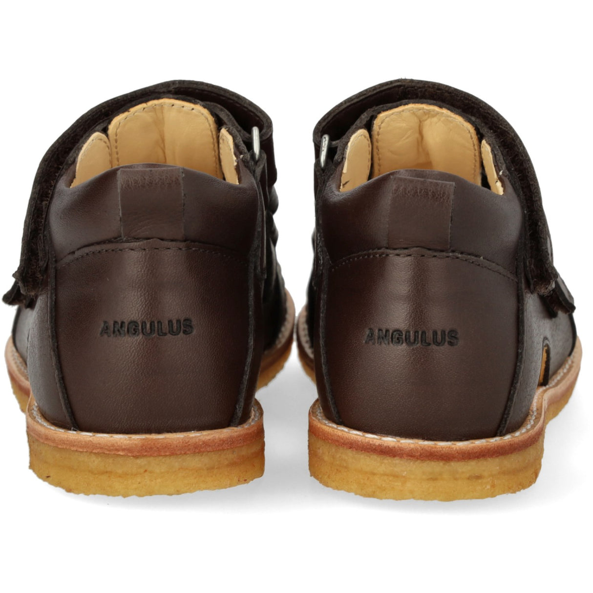 Angulus Dark Brown Begynder Sandal Med Velcrolukning