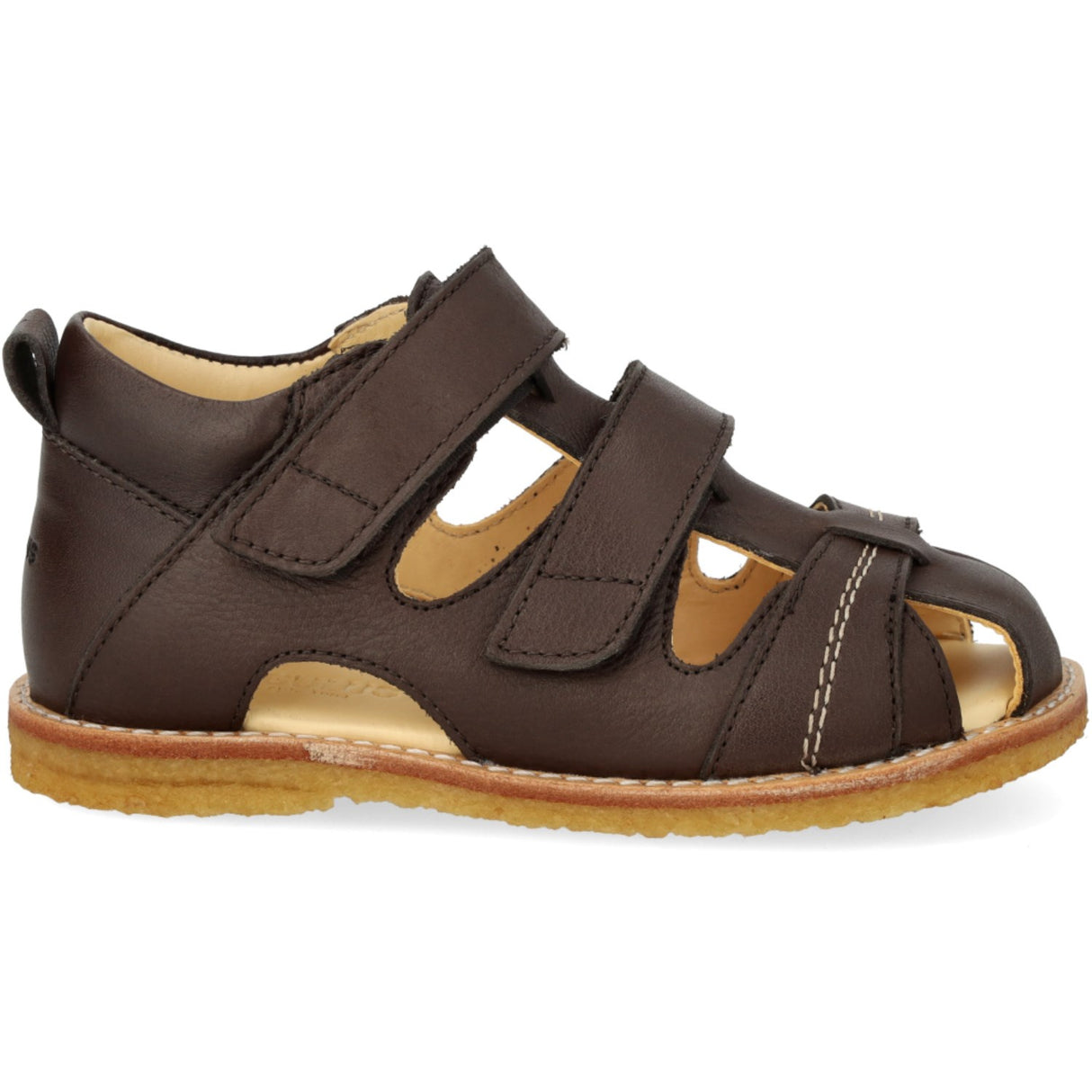 Angulus Dark Brown Begynder Sandal Med Velcrolukning
