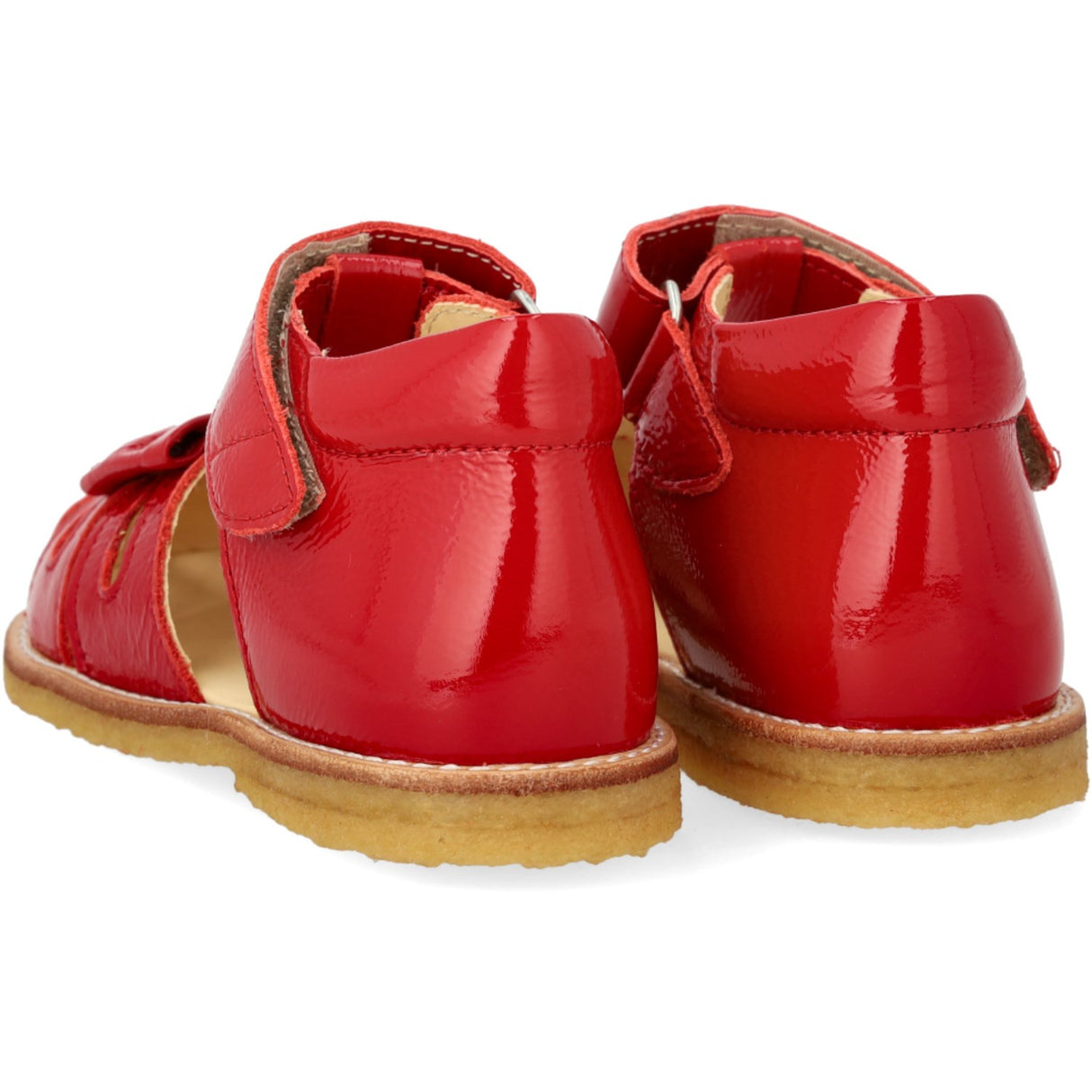 Angulus Dark Red Begynder Sandal Med Sløjfe Og Velcro Lukning