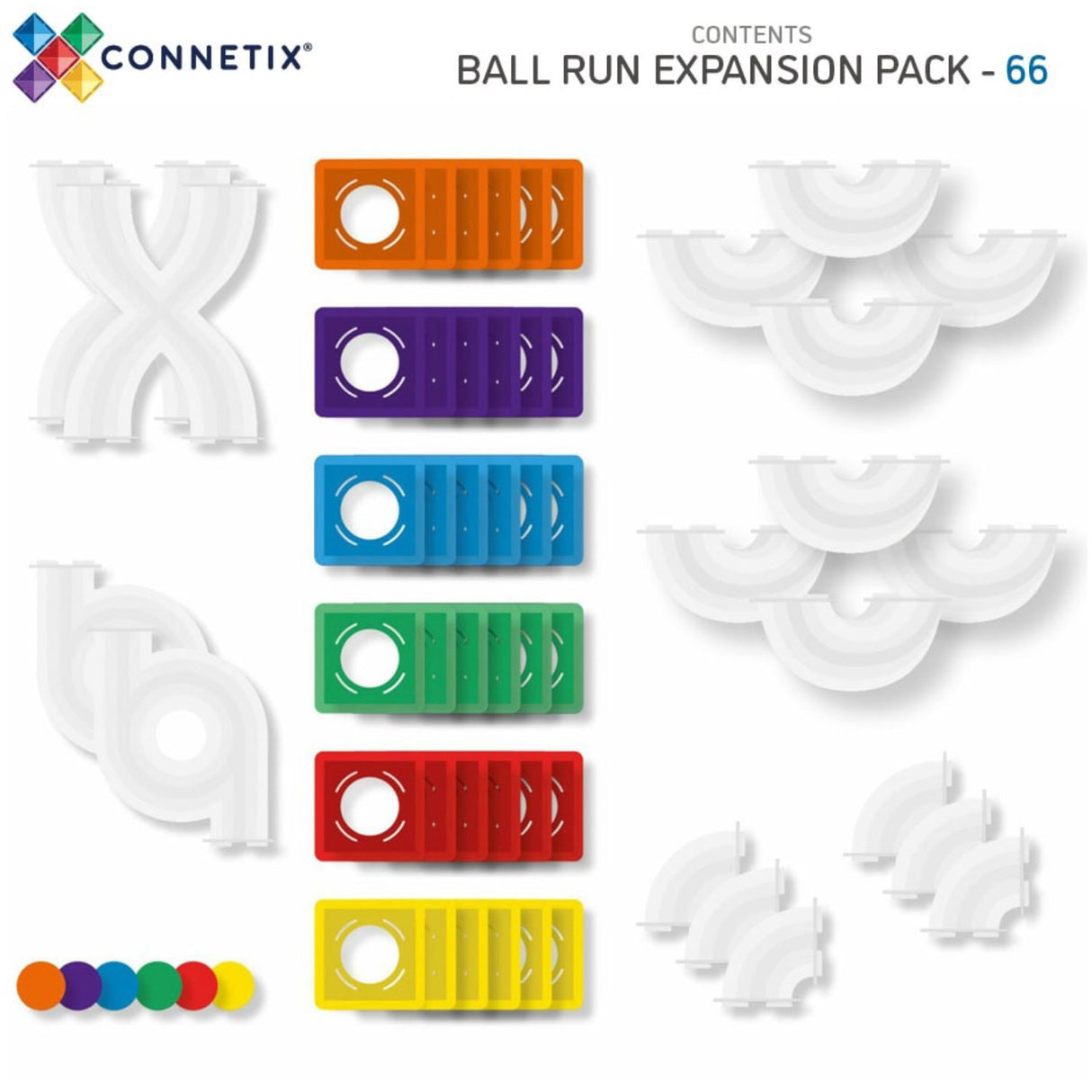 Connetix Rainbow Bold Run Expansion Pak 66 Styks