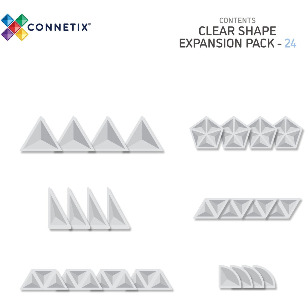 Connetix Clear Shape Expansion Pak 24 Styks