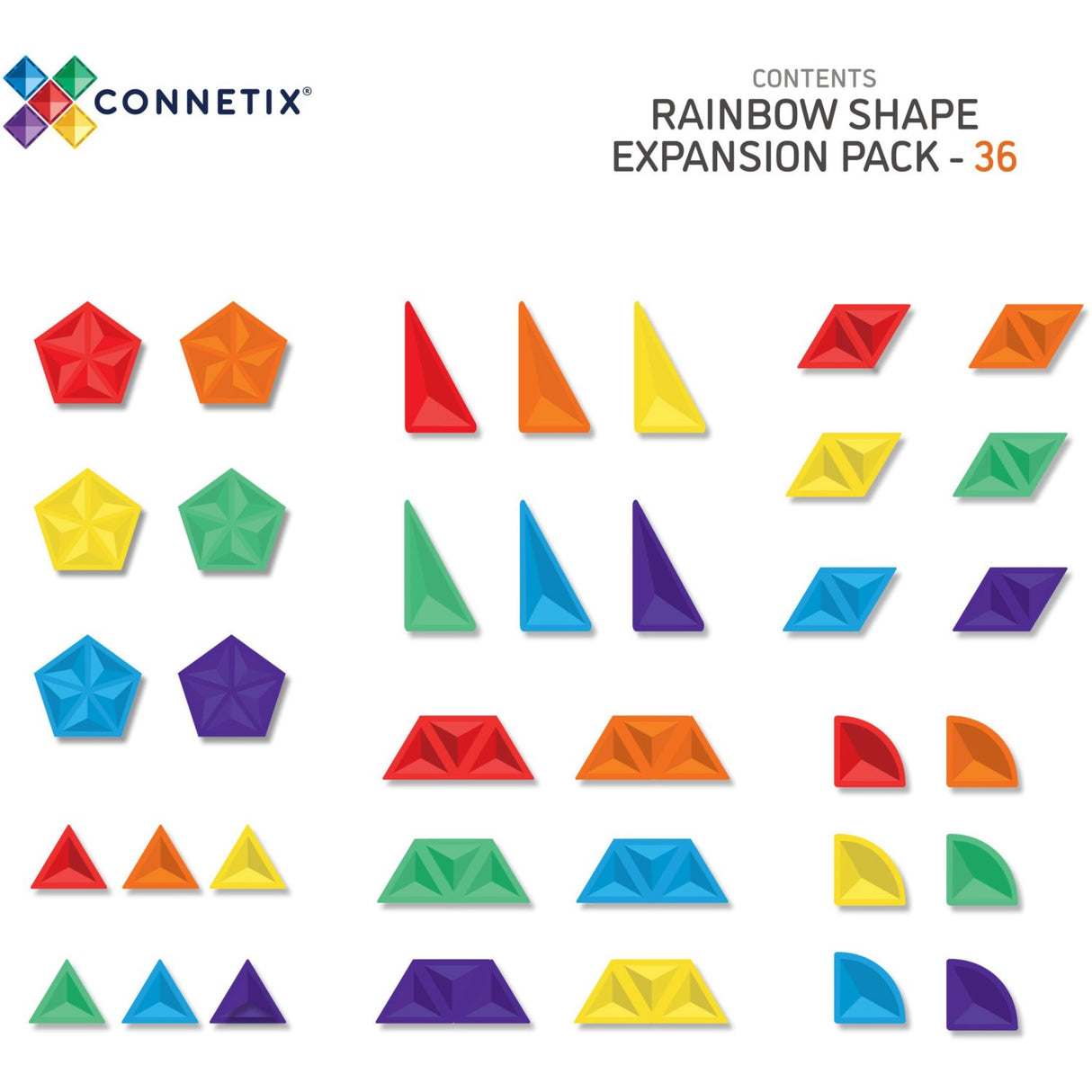 Connetix Rainbow Shape Expansion Pak 36 Styks