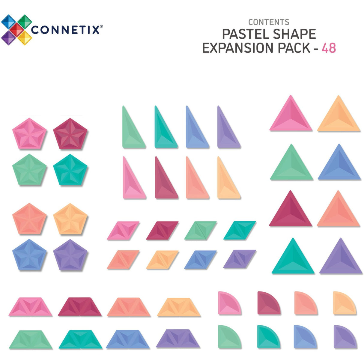Connetix Pastel Shape Expansion Pak 48 Styks