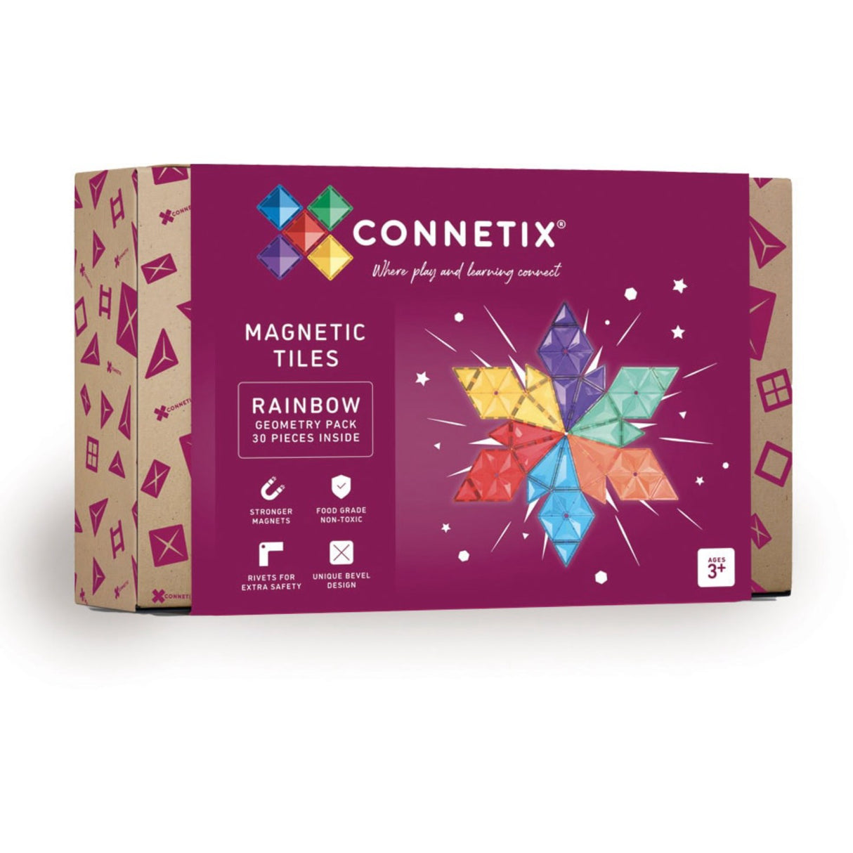 Connetix Rainbow Geometry Pak 30 Styks
